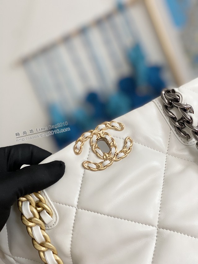 Chanel專櫃新款22b托特購物包 AS3519 香奈兒小羊皮雙鏈條肩背女士購物袋 djc4414